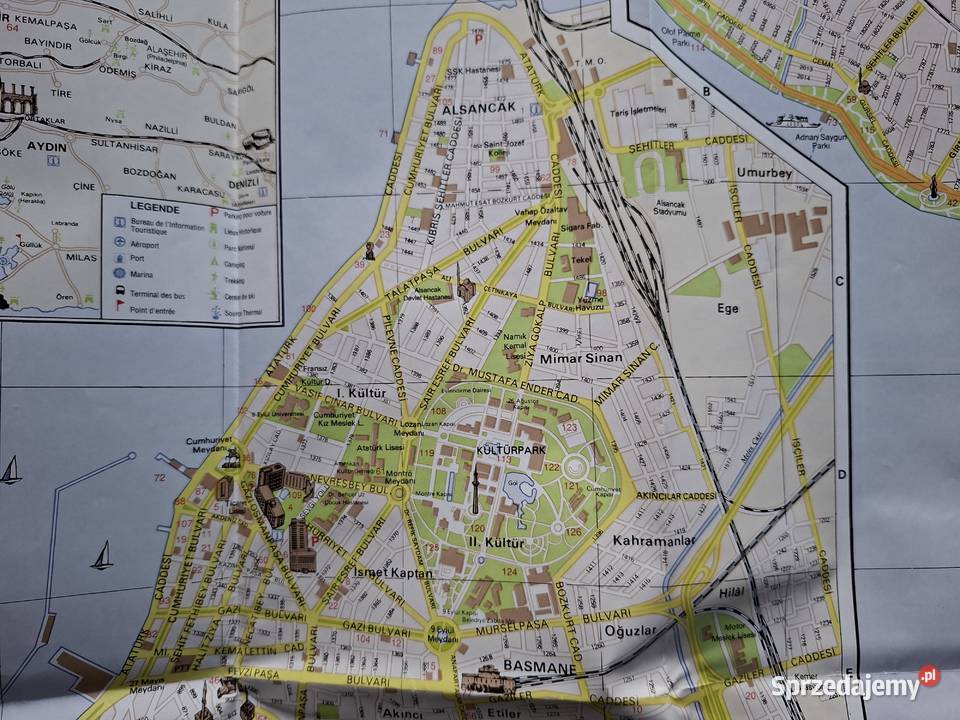 Turcja Turquie Izmir plan miasta Le plan de la