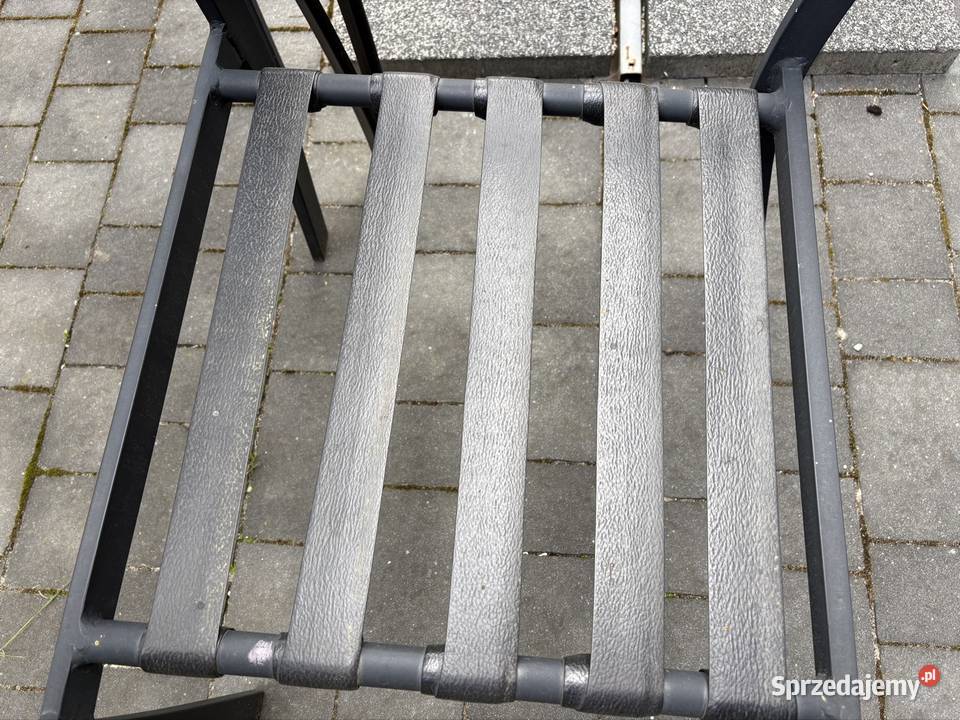 Meble ogrodowe Stół i 6 krzeseł alumiowych czarny Nawojowa Góra