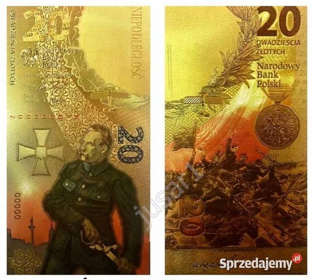 NOWY ZŁOTO Banknot Jan Paweł II Certyfikat Sosnowiec