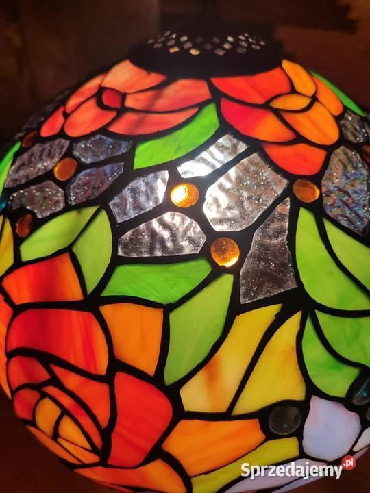 Lampa witrażowa kwiaty żywe kolory Brzozów