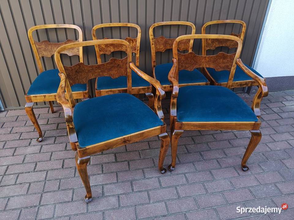 KrzesłaFotele Komplet 6 Sztuk ARTDECO Stare wielkopolskie Swarzędz
