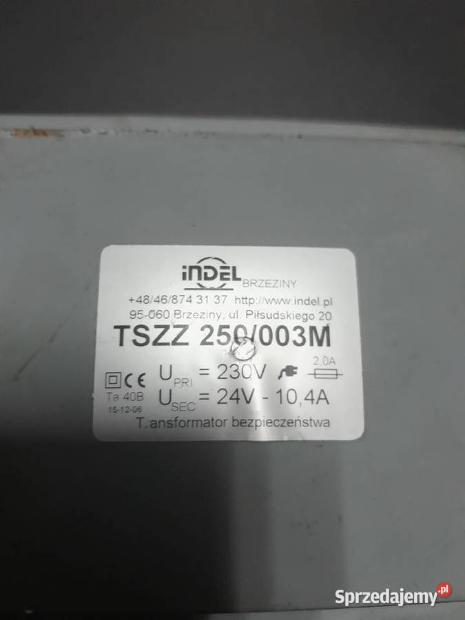 Transformator Bezpieczeństwa 230V 24V 104A TSZZ Maleszowa