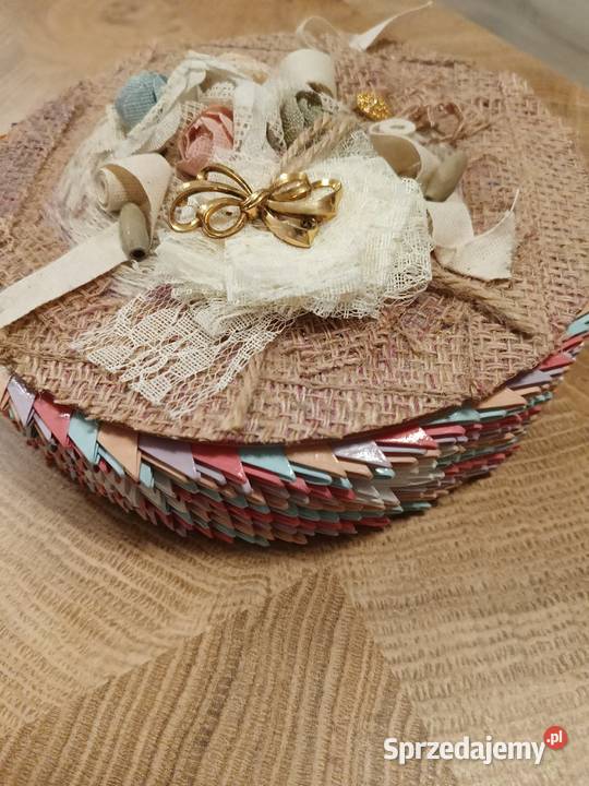 szkatułka origami modułowe rekodzieło Bolesławiec