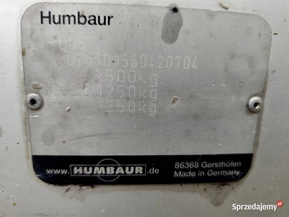 Przyczepa HUMBAUR Pod Minikoparkę DMC 2500 VAT marża Wodzisław