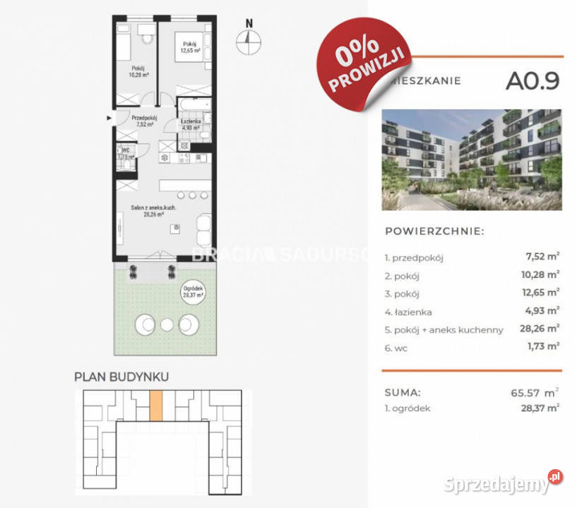 Mieszkanie 6557m 3 pok Kraków Tadeusza Śliwiaka