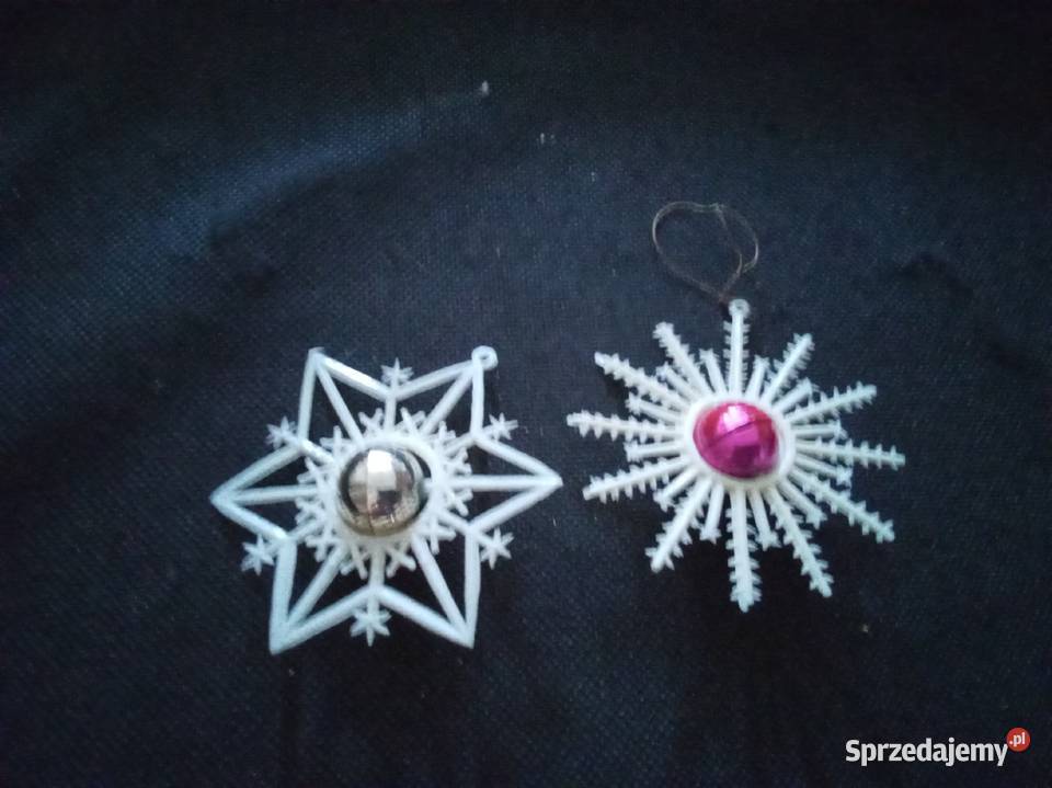 Gwiazdki płatki śniegu zawieszki na choinkę PRL mazowieckie Warszawa