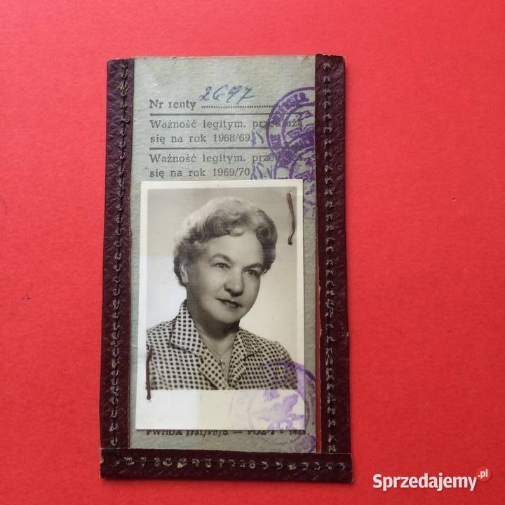 1919 Legitymacja Rencisty Chrobak Szczecin