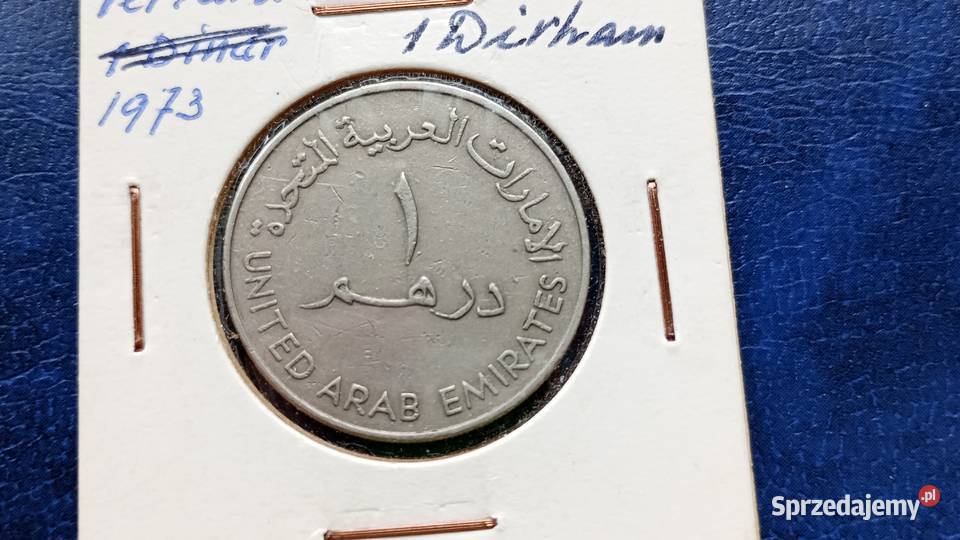 Stare monety 1 dirham 1973 Emiraty Arabskie Numizmatyka Lesko