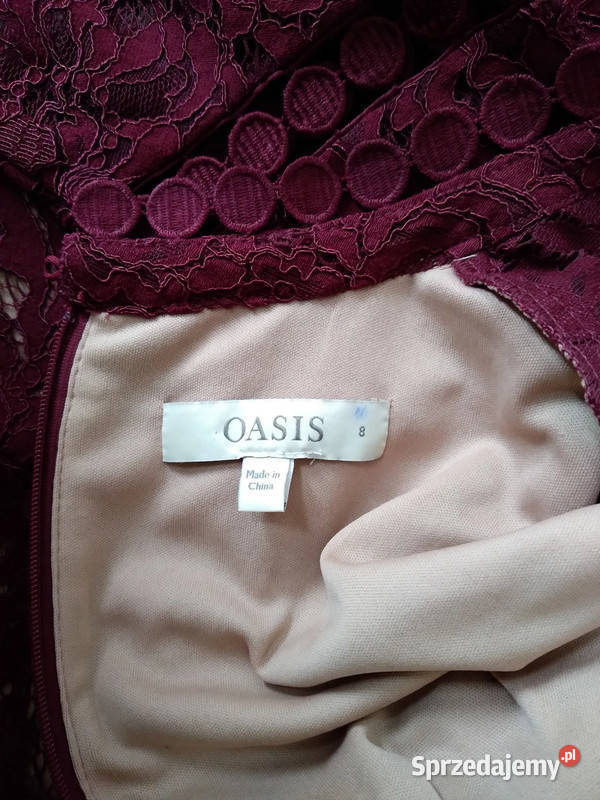 Sukienka z koronki bordowa burgundowa rozmiar Rozmiar 36(S) Kielce