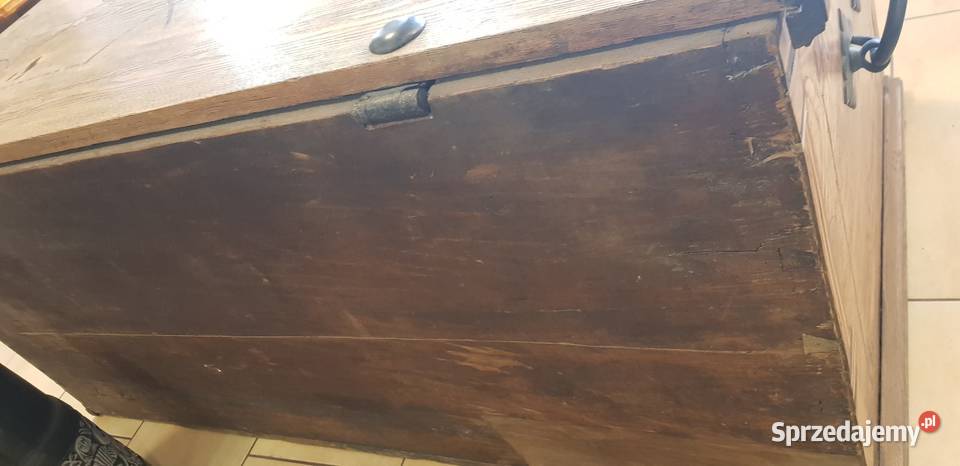 Skrzynia kufer elbląski barok jesionowa intarsja warmińsko-mazurskie Orneta