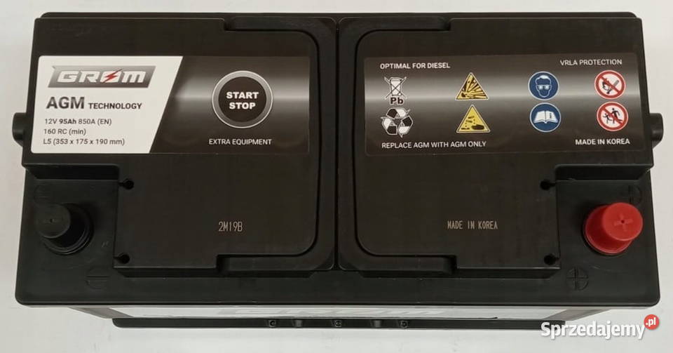 Akumulator GROM PREMIUM AGM 95AH 850A PRAWY PLUS dolnośląskie Lubin sprzedam