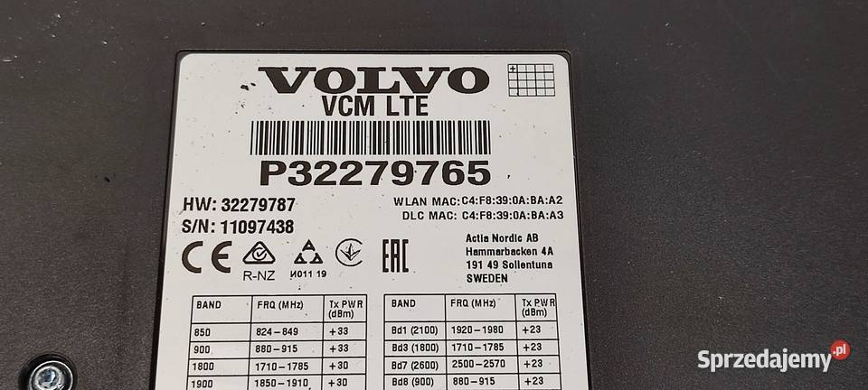 VOLVO XC40 MODUŁ VCM LTE 32279765 osobowe