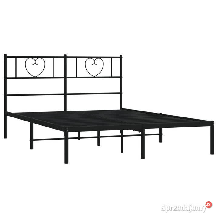 Łóżko Metalowe Czarne Rama Łóżka Ze Stelażem 90cm