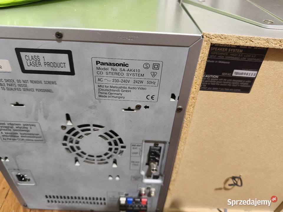 Sprzedam wieżę Panasonic SA AK 410 plus pilot Gdańsk sprzedam
