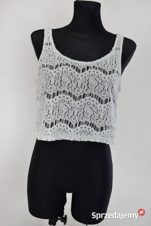 miętowy crop top haftowany hm Topy i koszulki mazowieckie