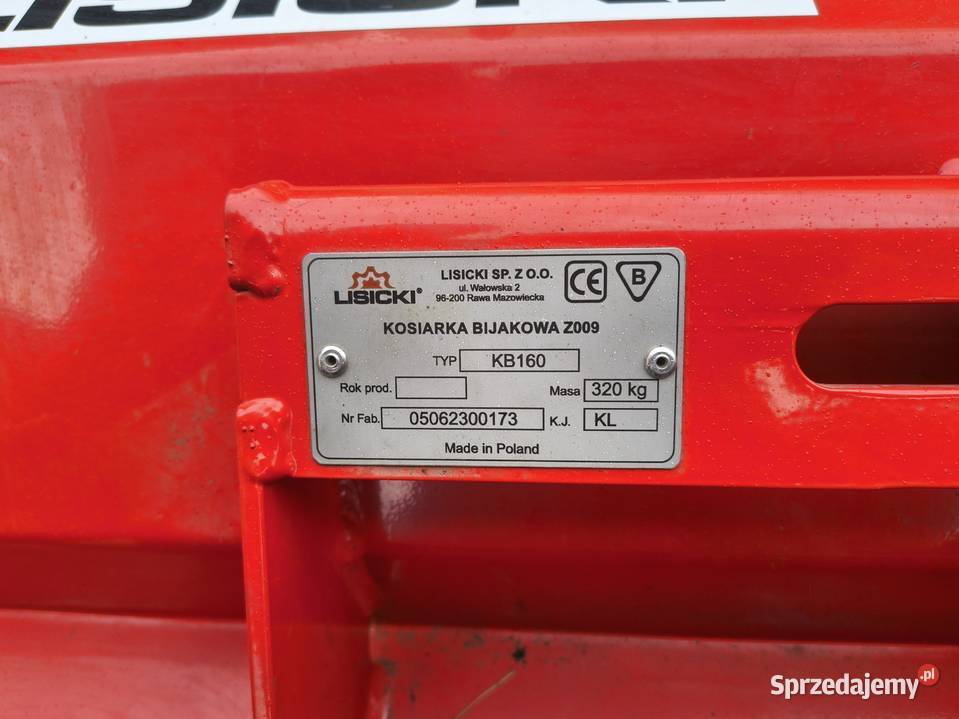 Kosiarka bijakowa mulczer Lisicki KB 160 nieuszkodzony mazowieckie