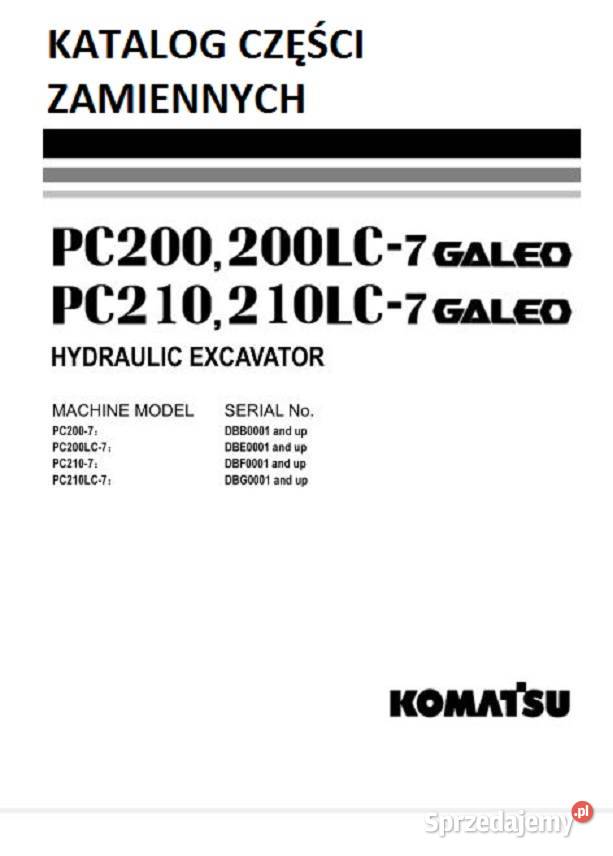 Komatsu PC2107 PC210LC7 katalog części Kielce