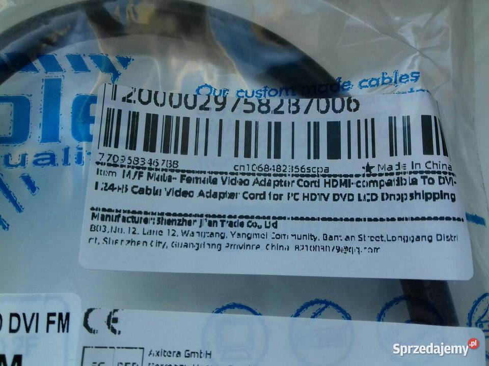 DVI do HDMI 245 Adapterkabel HDMI DVID DualLink Bydgoszcz