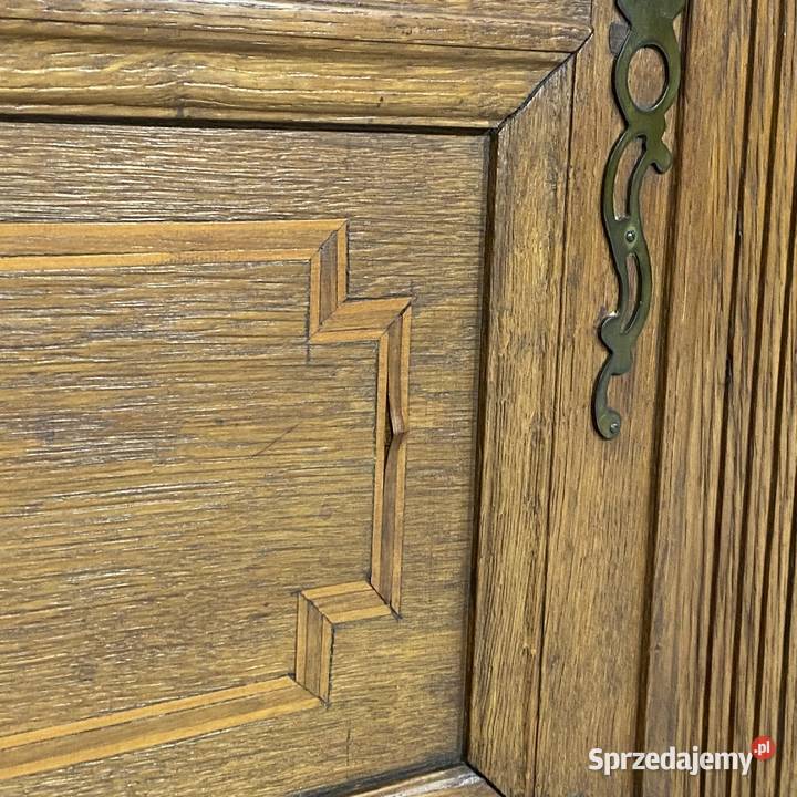 Szafa dwudrzwiowa z litego dębu intarsje Niemcy Meble Budno