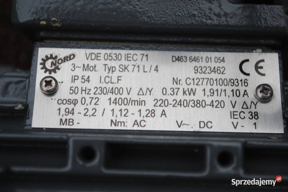 Motoreduktor 037kw 74obr z hamulcem Firmy NORD