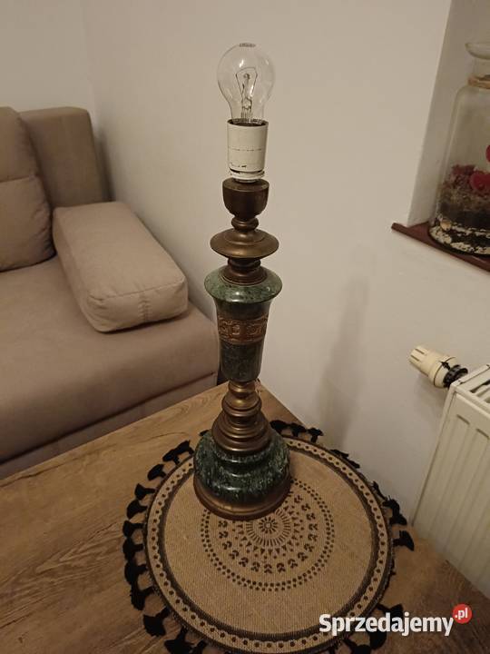 Stara lampa z marmuru i mosiądzu Lipno sprzedam