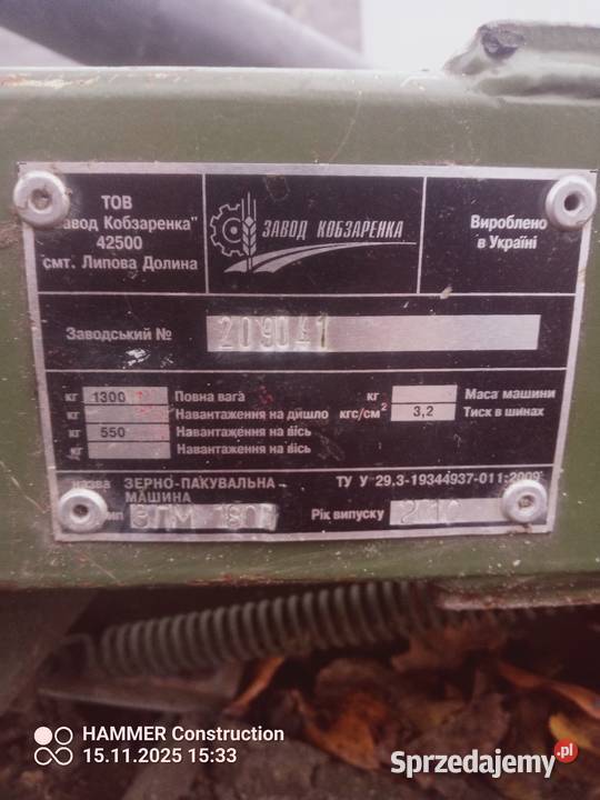 Pakowaczka młóta wysłodkówziarna