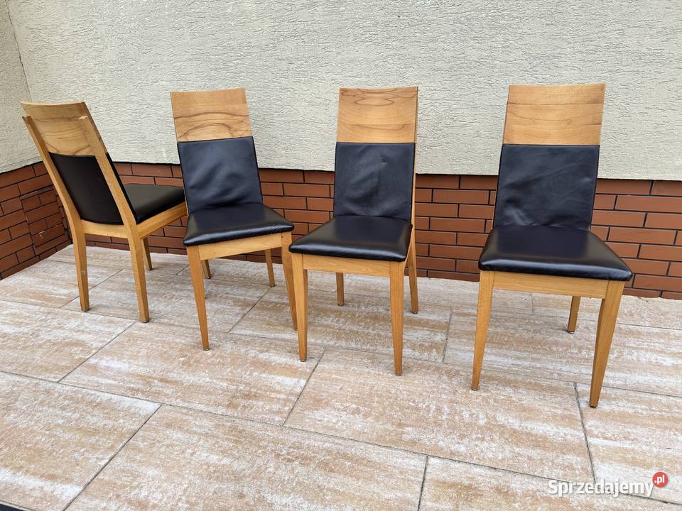 Krzesła drewniane nowoczesne stylowe skóra