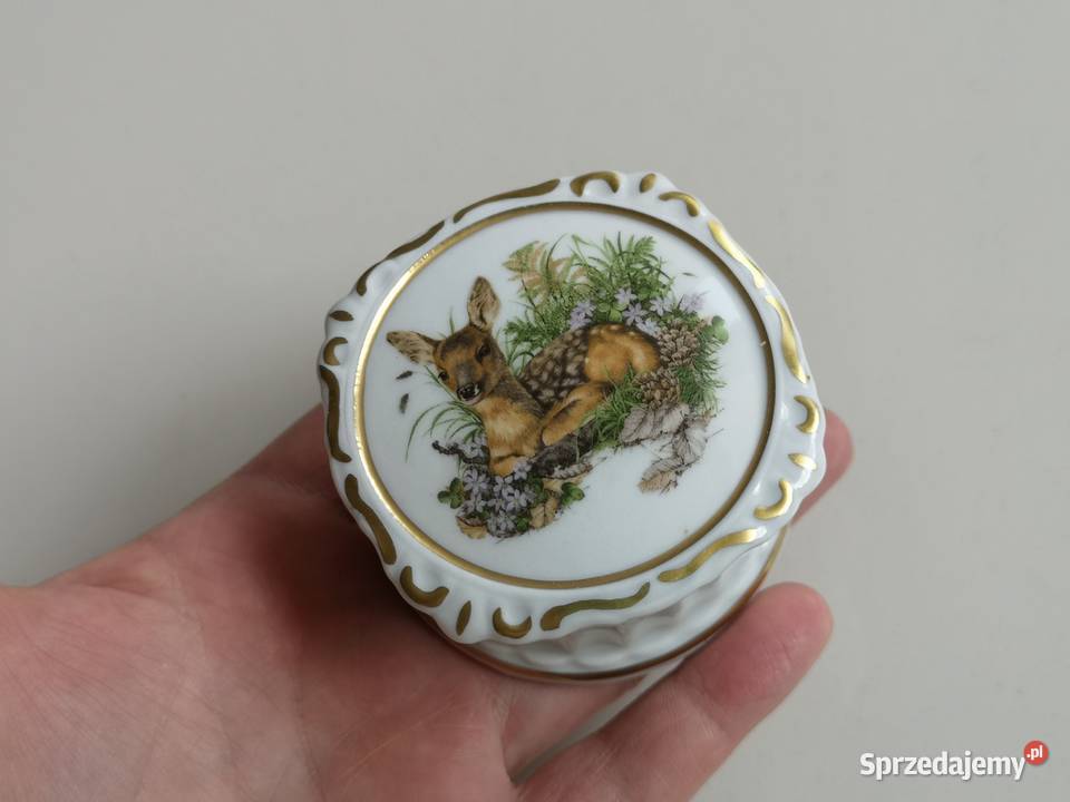 Puzderko z jelonkiem porcelana Bawaria Toruń