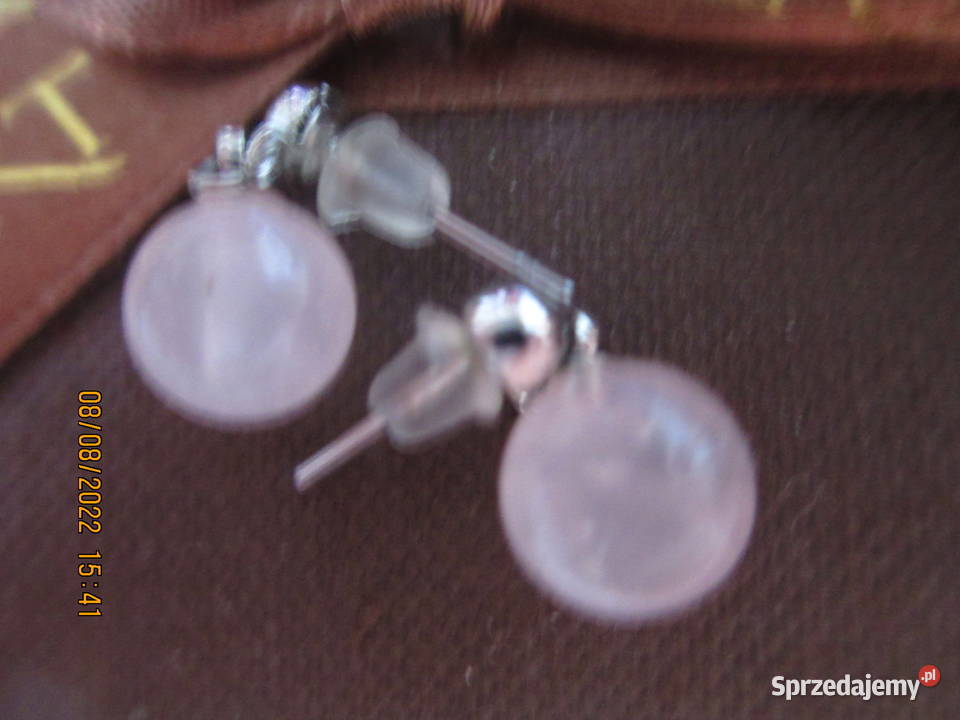 Kolczyki perełki różowe mazowieckie sprzedam