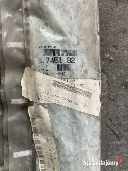 Oryginalne listwy zderzaka Peugeot 309 osobowe śląskie Lyski
