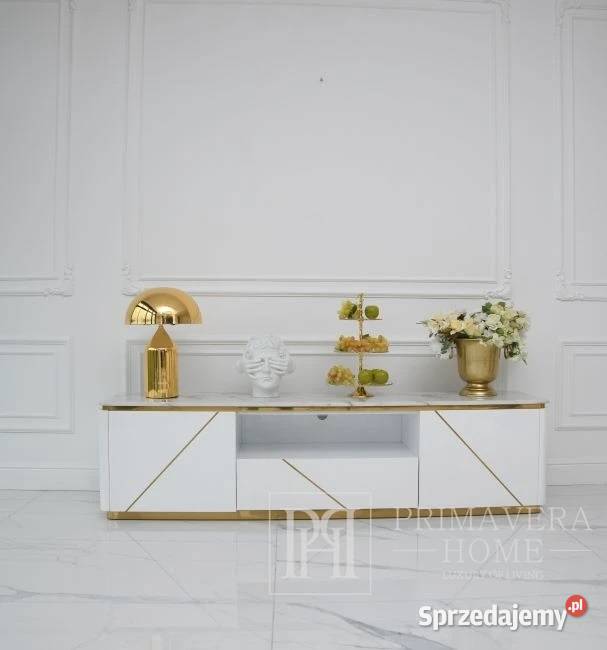 Stylowa szafka stolik RTV glamour wysoki połysk mazowieckie Warszawa