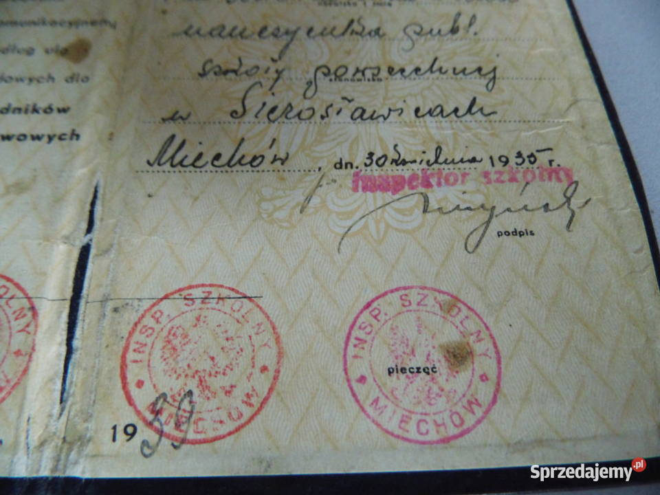 Okres międzywojenny Inspektor szkolny