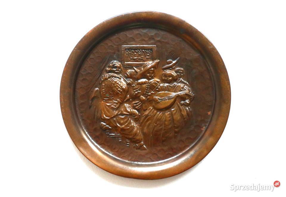 Duży metalowy talerz relief metaloplastyka pomorskie Gdańsk sprzedam