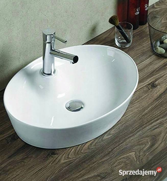 Umywalka nablatowa 55x40 Biała ceramiczna Choroszcz