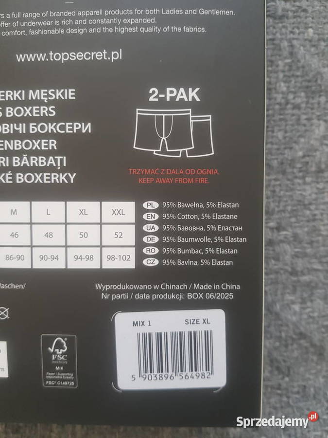Bokserki Top Secret rozmiar XL dwupak Warszawa
