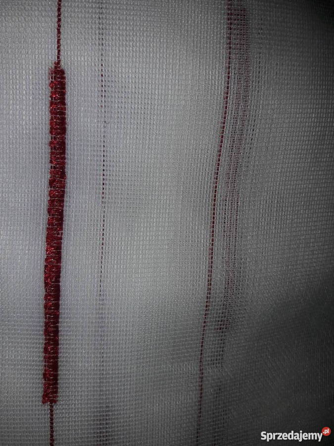 Firanafiranka w prążki czerwone wrzosowe wys300 biały Radom