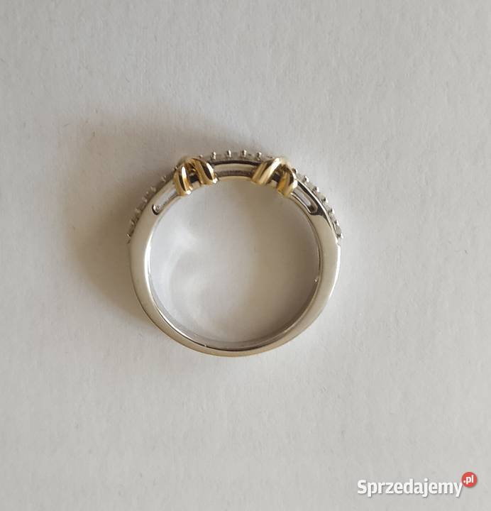 Pierścionek ze srebra z elementami złota i z Gostynin sprzedam