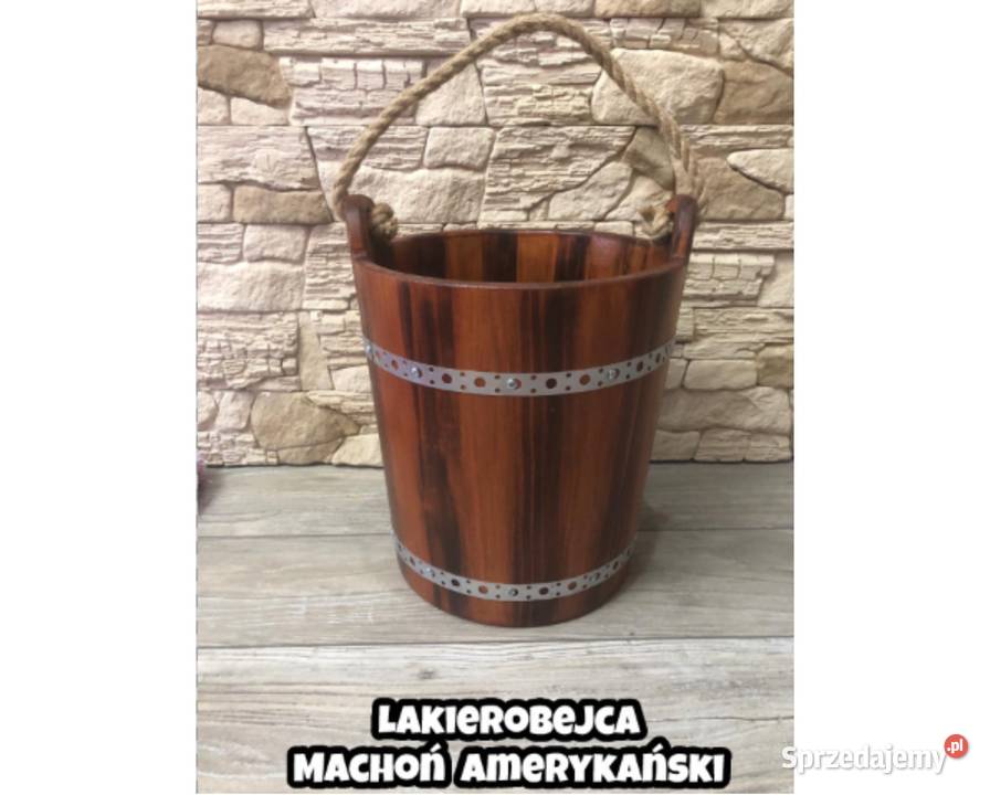 Wiaderko drewniane ozdobne postarzane KOLORY małopolskie Kraków