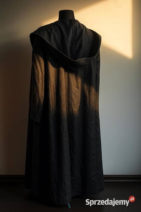 Czarny długi płaszcz ze skóry naturalnej śląskie Dąbrowa Górnicza