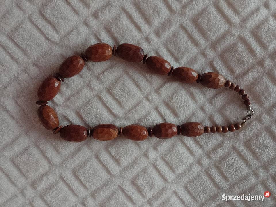 Drewniane korale z Londynu Naszyjnik Kraków