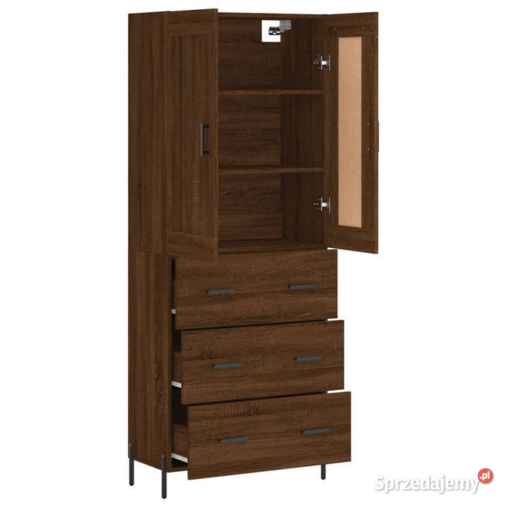 Witrynka brązowy dąb 695x34x180 materiał