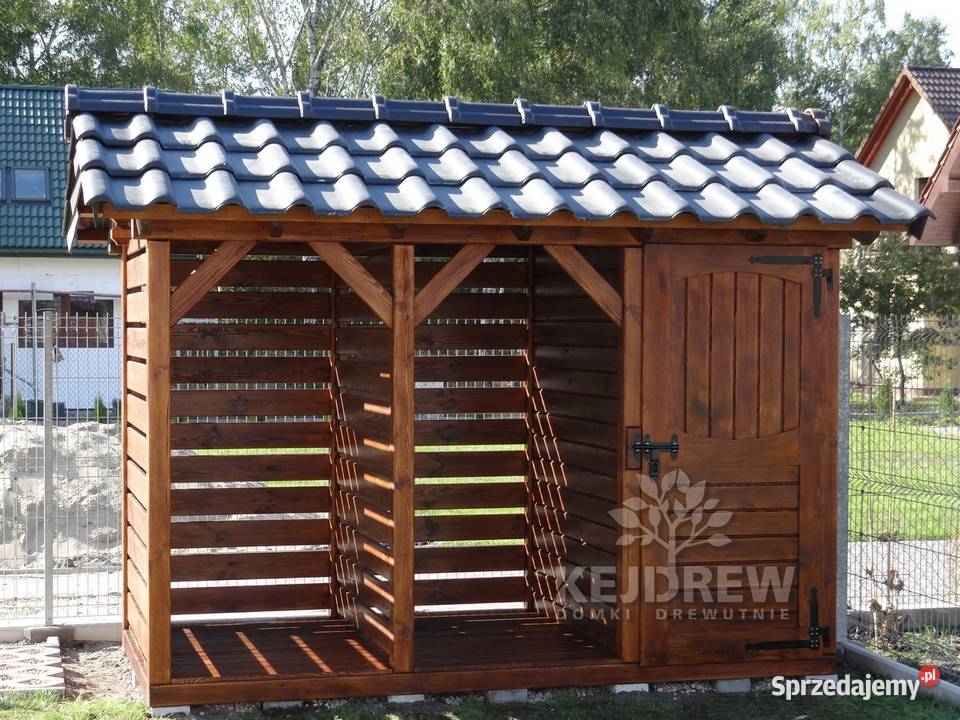 Nowoczesna stodoła domek z drewutnią nowoczesny Domki narzędziowe Piła Pierwsza