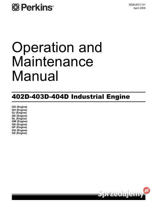 Perkins 402D 403D 404D instrukcja obsługi Kielce