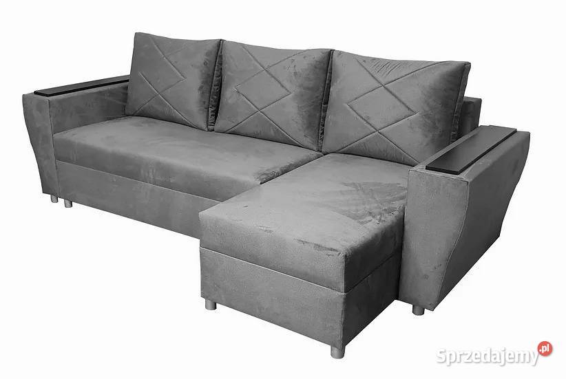 Welurowy uniwersalny narożnik Rodos z półką Ostrów Wielkopolski