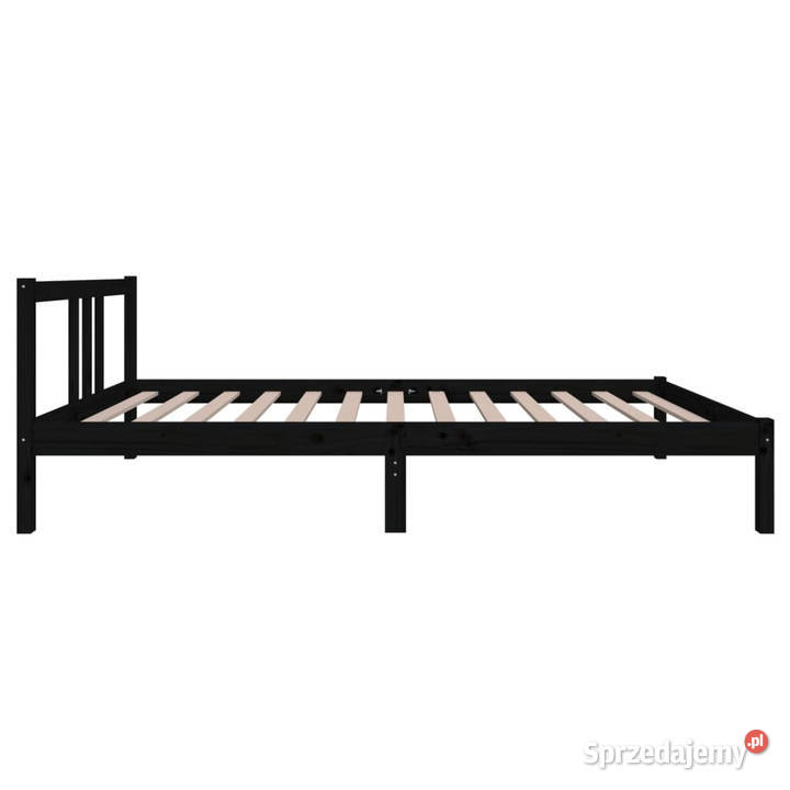 Rama łóżka czarna lite drewno 100 x 200 WM814878 mazowieckie Warszawa