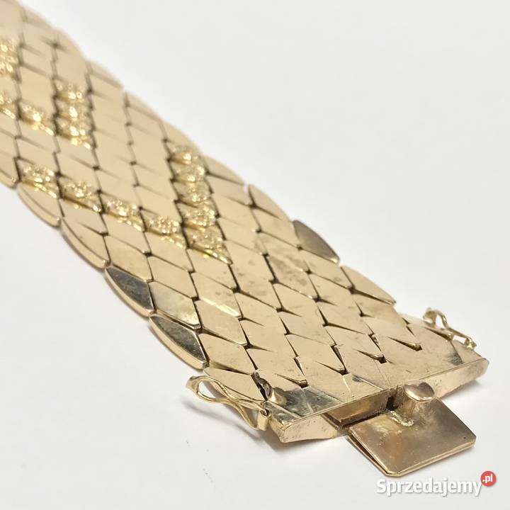 Złota BRANSOLETKA damska 18K półsztywna CUDOWNA mazowieckie Warszawa