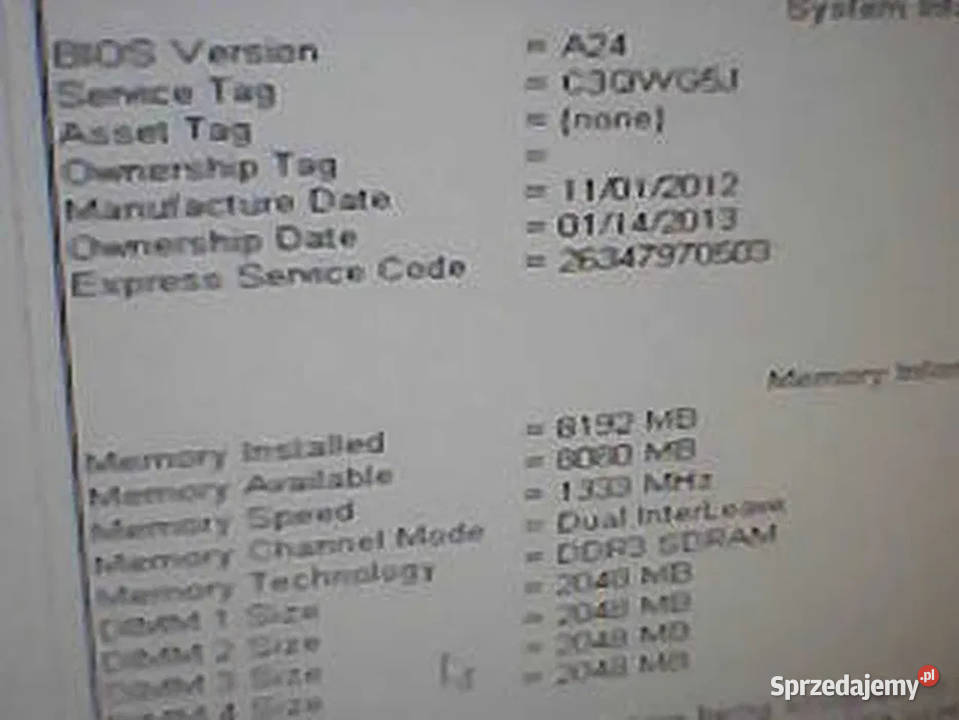 Płyta główna Dell procesor i5 2400 8Gb ram Piotrków Trybunalski
