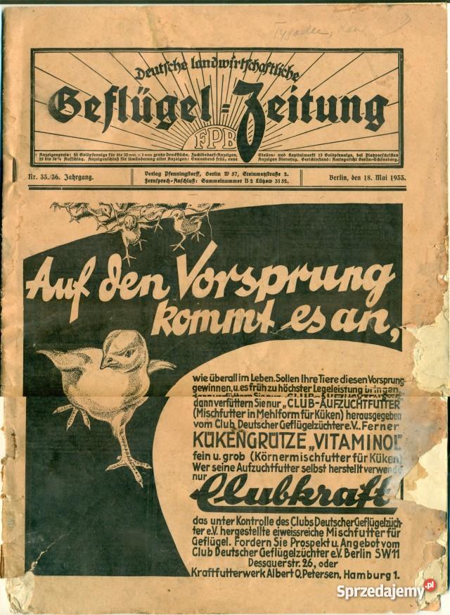 Geflugel Zeitung wydanie Berlin 18 maj 1933 r