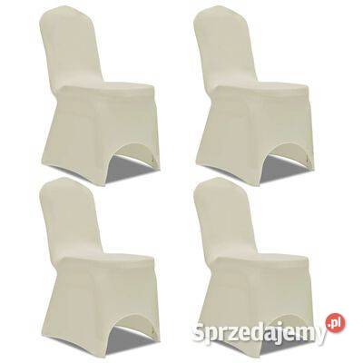 Elastyczne pokrowce na krzesło kremowe 4 131410 Fotele mazowieckie Warszawa