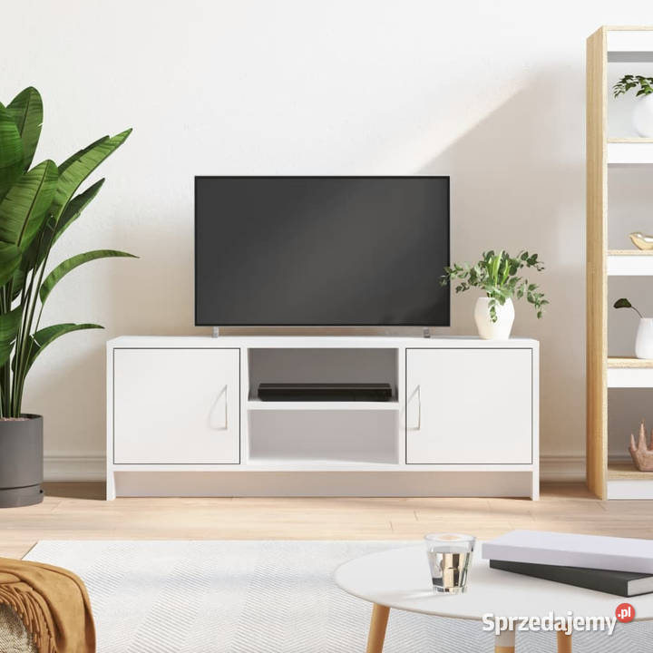 Szafka pod TV biała 102x30x375 materiał